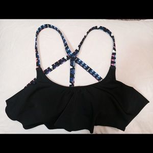 VS Strappy Flounce Black Bikini Top
